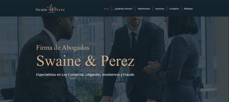 Sitio Web de Swaine & Perez Law Firm