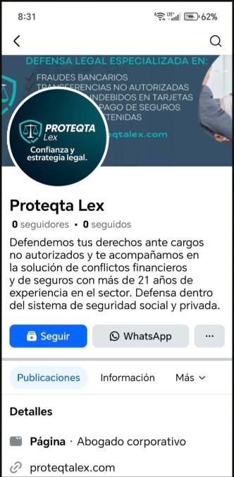 Facebook de Proteqta Lex