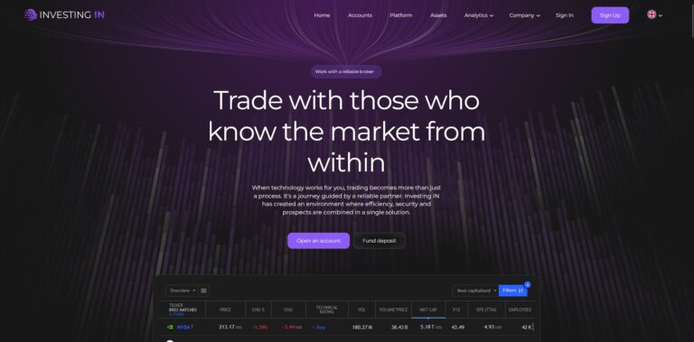 Sitio Web de Investing IN