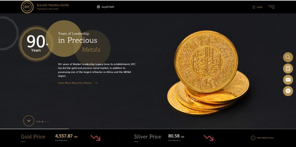 Sitio Web de Bullion Trading Center